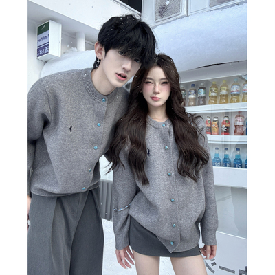 简约气质灰色慵懒秋冬新款毛衣潮