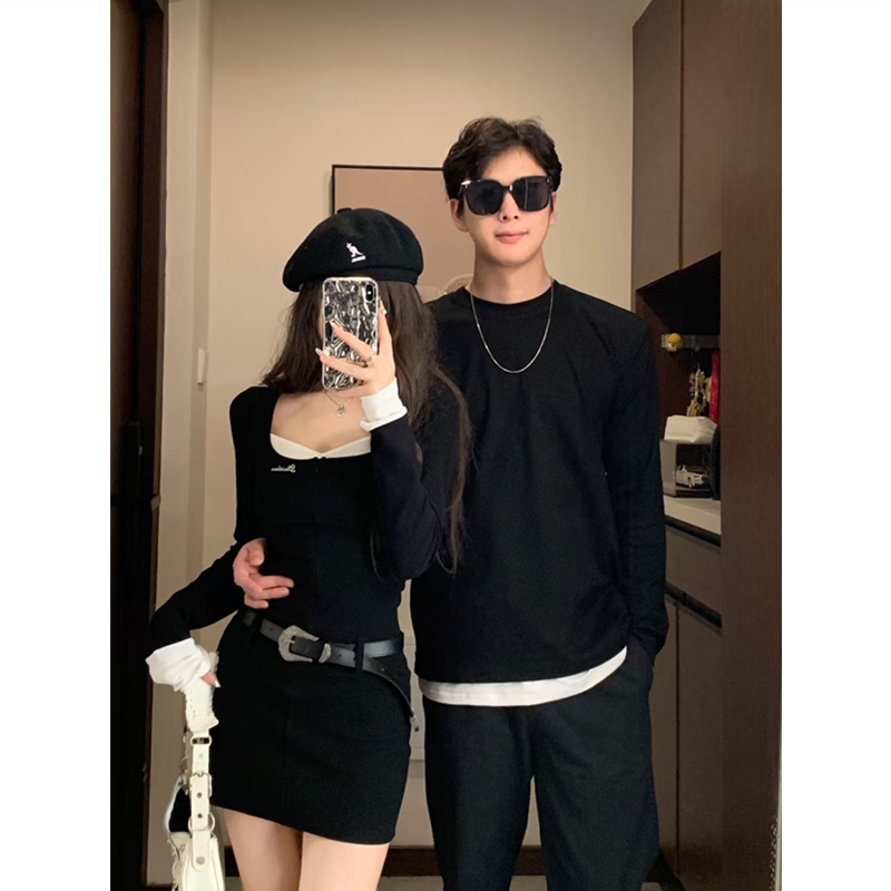 收腰气质甜辣春季长袖连衣裙