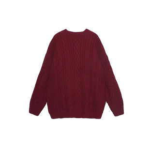 新年红色情侣装秋冬ins超火毛衣男女韩版宽松法式针织衫外套潮牌