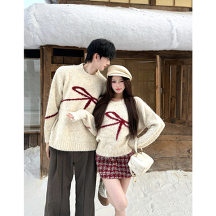 针织衫 情侣装 宽松法式 ins超火毛衣男女韩版 外套潮牌 秋冬2025新款