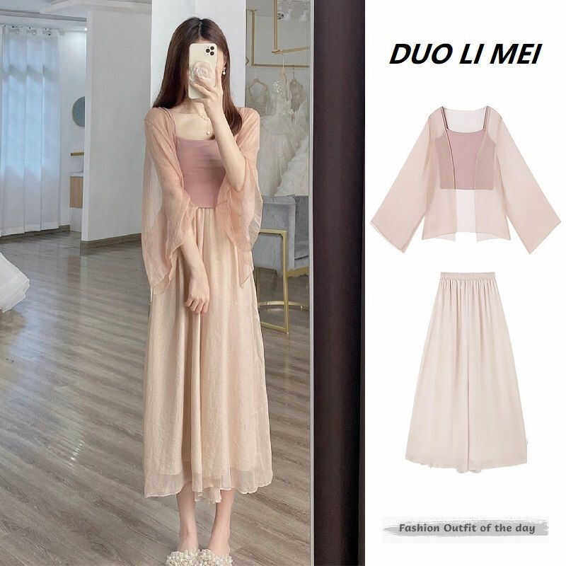 小个子高级夏秋装温柔三件套新中式国风女装糯风改良汉服三件套装