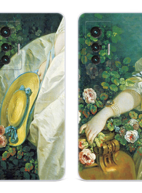 ins冷淡风适用vivo x80手机壳x100x90x70x30pro+文艺油画x20x9x7x6plus小清新绿色s女款软t