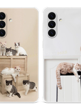 ins冷淡风猫咪适用三星A56手机壳A55A54A53A52A36A35A34A33A26A16A15A14A06可爱小清新简约文艺女款软
