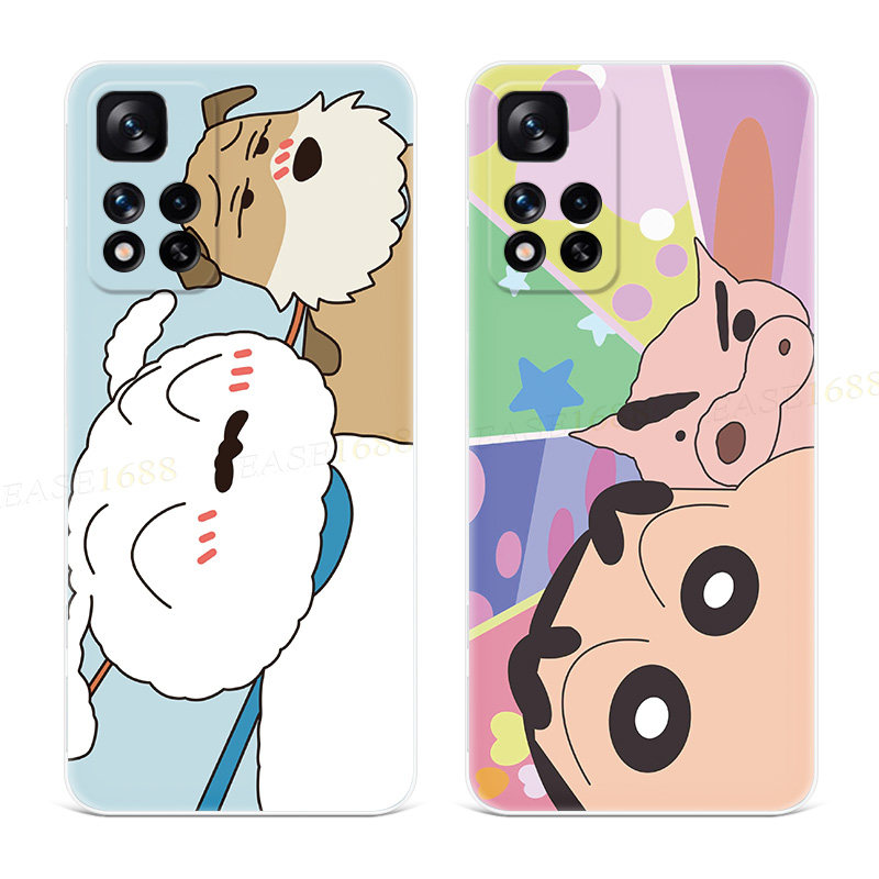 可爱小白适用小米红米note12手机壳11t卡通10pro+蜡笔小新9/8/7/5肥嘟嘟左卫门女款轻薄软十