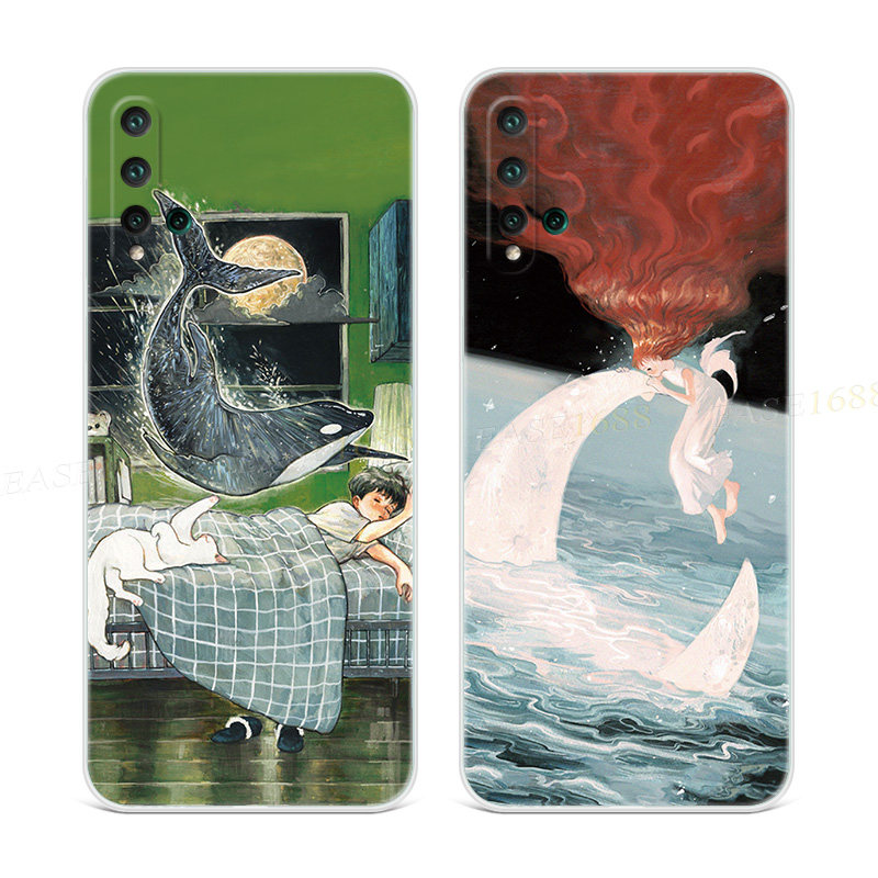 鲸梦摇篮曲适用华为nova5pro手机壳6se文艺4e治愈系3i女款2s plus,3C数码配件,手机保护套/壳,淘宝优惠券,粉丝福利购,淘宝优惠卷