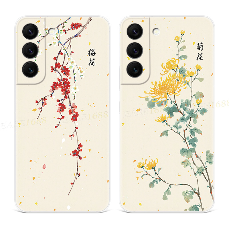 中国风红梅适用三星手机壳软