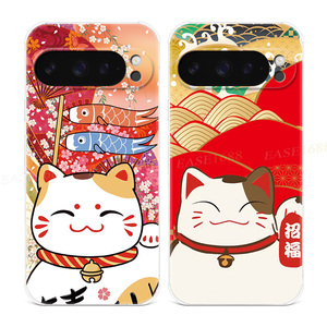 和风招财猫适用谷歌Pixel10手机壳9pro/8/7/6A可爱XL新年鲤鱼旗喜庆女款气囊防摔软