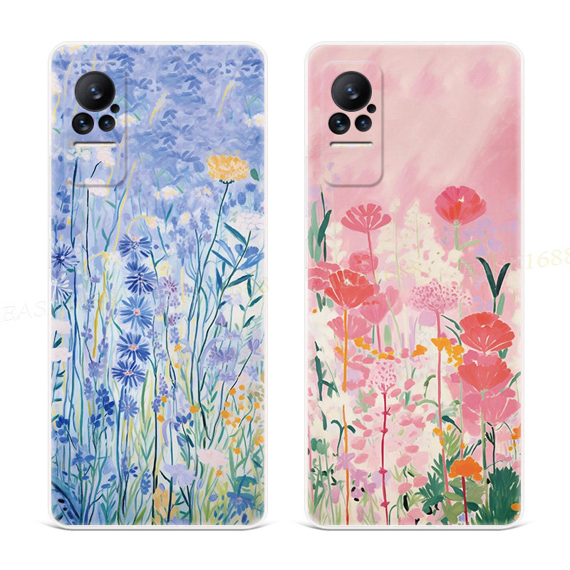 小碎花油画适用小米civi2手机壳1s唯美mix4文艺max3小清新2s女款cc9e软pro/note3