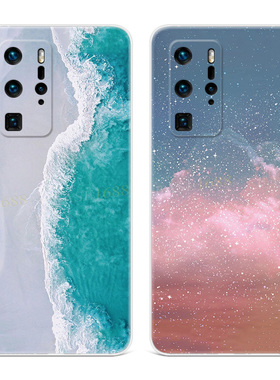 蓝色海浪适用华为P60手机壳P50p40p30pro+文艺星空ultra小清新女款软e十art