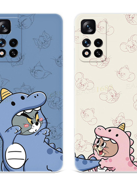 可爱情侣适用小米红米note12手机壳11t卡通10pro+搞怪猫和老鼠9/8/7/5探索版4x女款轻薄软十