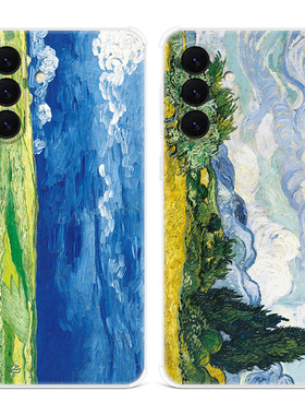 油画麦田适用三星A56手机壳A55A54A53A52A36A35A34A33A26A16A15A14A06小清新欧美印象派梵高文艺女款软胶