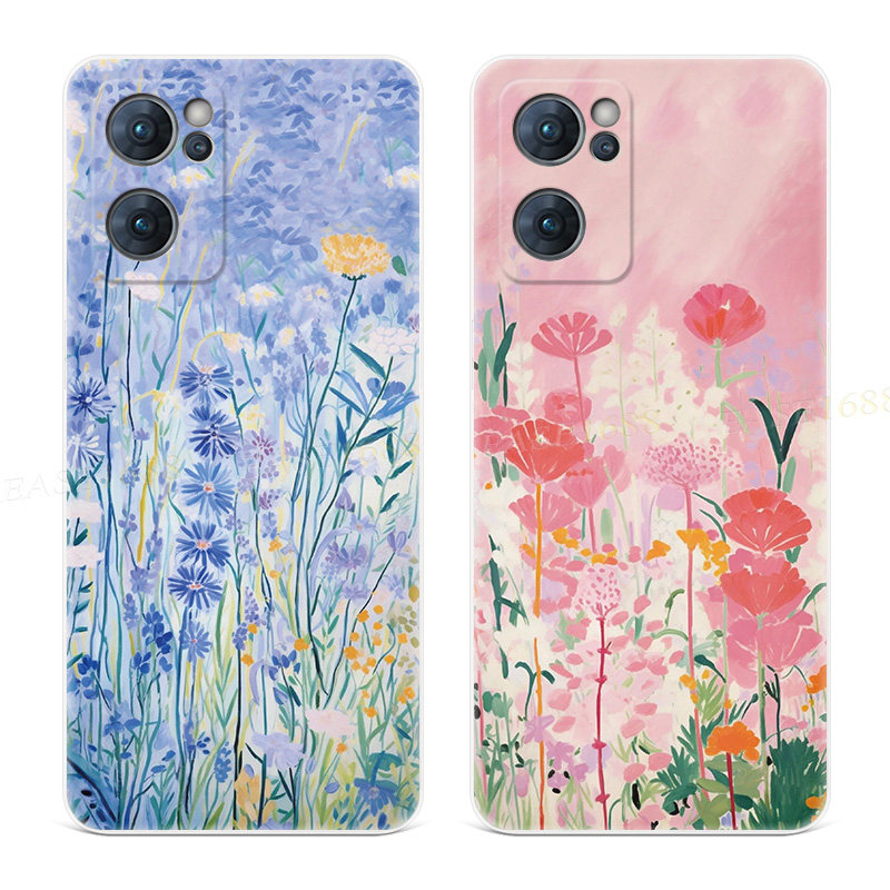 小碎花油画适用oppo reno12手机壳11/10/9/8pro+唯美7/6/5K文艺4se小清新3元气版2z女款Ace软十一,3C数码配件,手机保护套/壳,淘宝优惠券,粉丝福利购,淘宝优惠卷