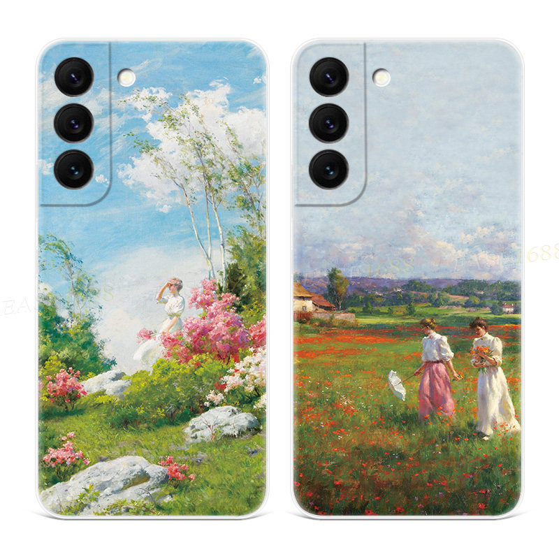 小清新花草适用三星s22手机壳s25/s24/s23ultra文艺s21+莫奈油画s20fe简约A56/A55/A54plus女款edge软十,3C数码配件,手机保护套/壳,淘宝优惠券,粉丝福利购,淘宝优惠卷