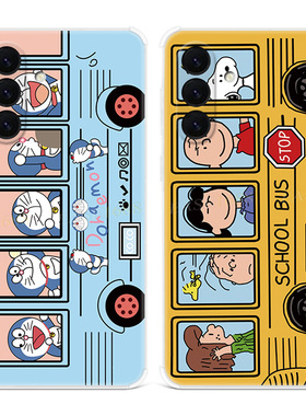 哆啦A梦巴士适用三星A56手机壳A55A54A53A52A36A35A34A33A26A16A15A14A06机器猫蓝胖子卡通可爱女款软