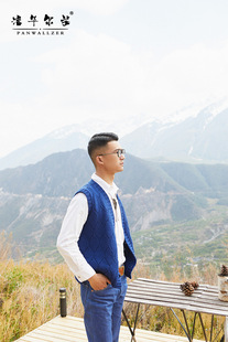 毛衣小哥设计纯手工编织手作针织衫背心开衫马甲小镂空花V领定制