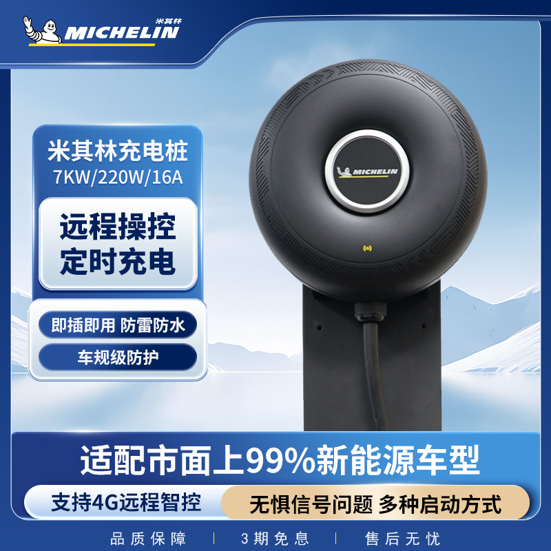 米其林新能源充电桩特斯拉model3y汽车充电枪家用接地宝7kw32A