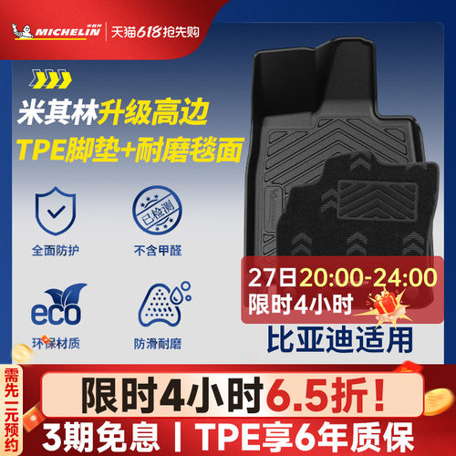 米其林比亚迪专用全TPE汽车脚垫