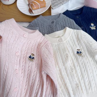 儿童刺绣针织衫保暖毛衣