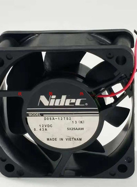 Nidec 6025 6cm 12v 0.43a D06A-12TS2 超静音富士变频器专用风扇