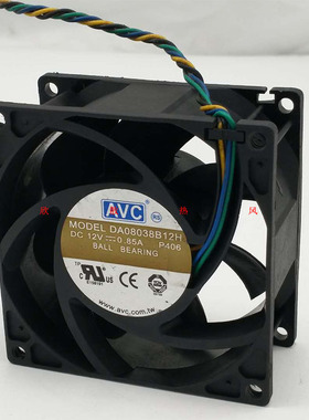 原装AVC DA08038B12H 8038 12V 0.85A 8CM 双滚珠 4线PWM温控风扇