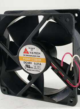 全新元山 FD481238HB 12038 48V 0.21A 12CM服务器 散热风扇 三线