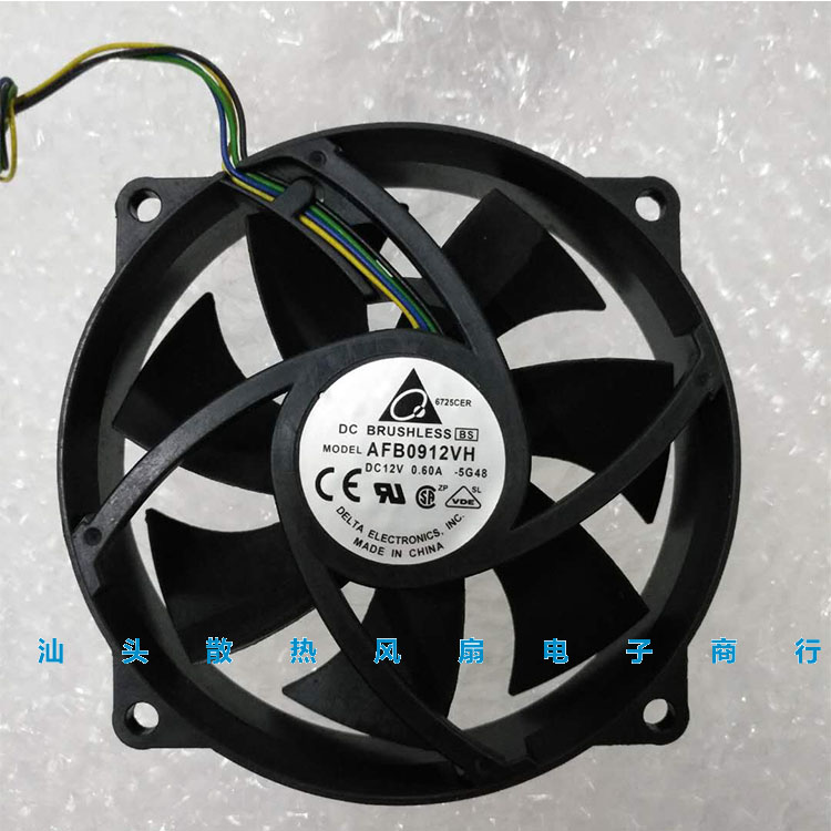 台达 AFC09512D（AFB0912VH）12V 0.6A 9CM 9025 PWM温控散热风扇