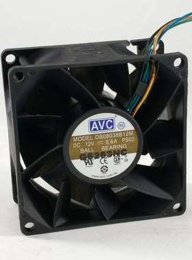 AVC DB08038B12M 8038 8cm 12V 0.60A 4线PWM温控大风量机箱风扇