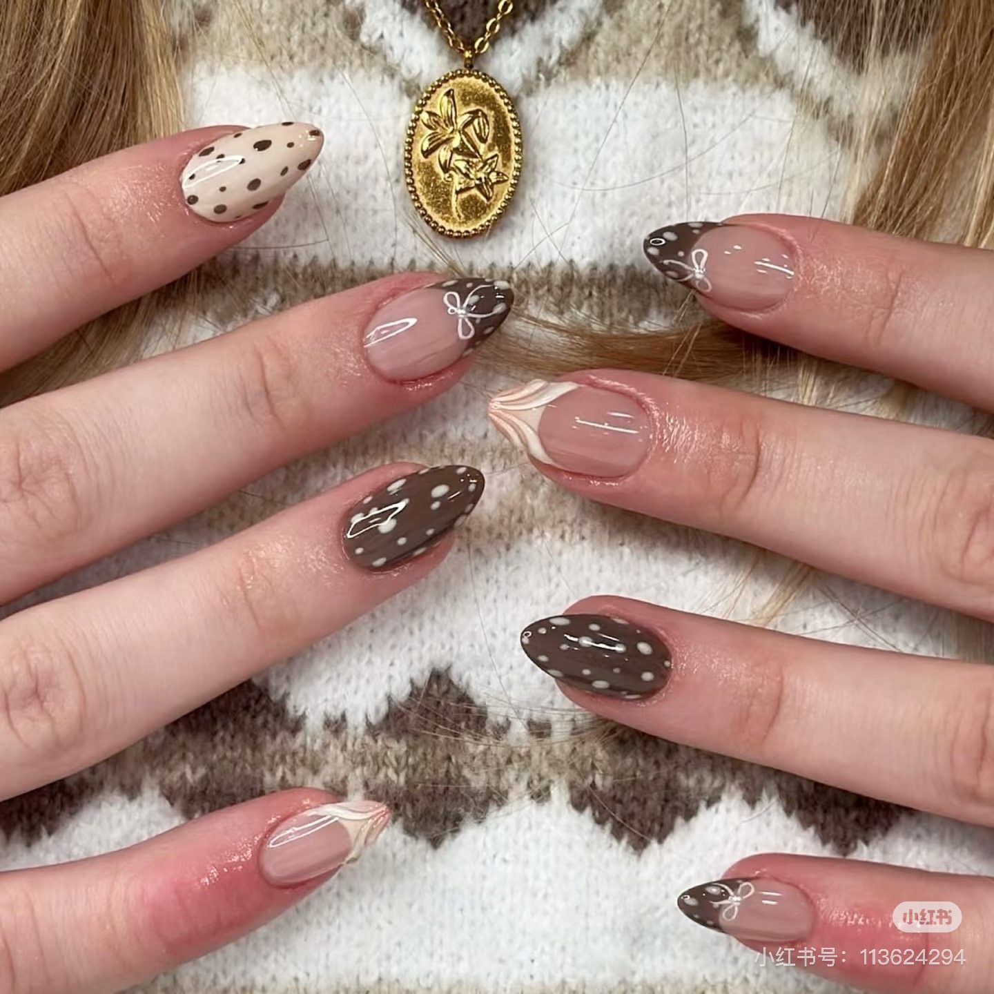 纯手工穿戴甲ins辣妹风波点法式,彩妆/香水/美妆工具,穿戴甲/甲片,淘宝优惠券,粉丝福利购,淘宝优惠卷