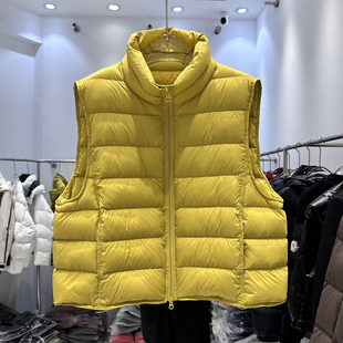 排骨立领宽松羽绒马甲女短款 网红同款 90白鸭绒潮 韩版 2025秋冬新款