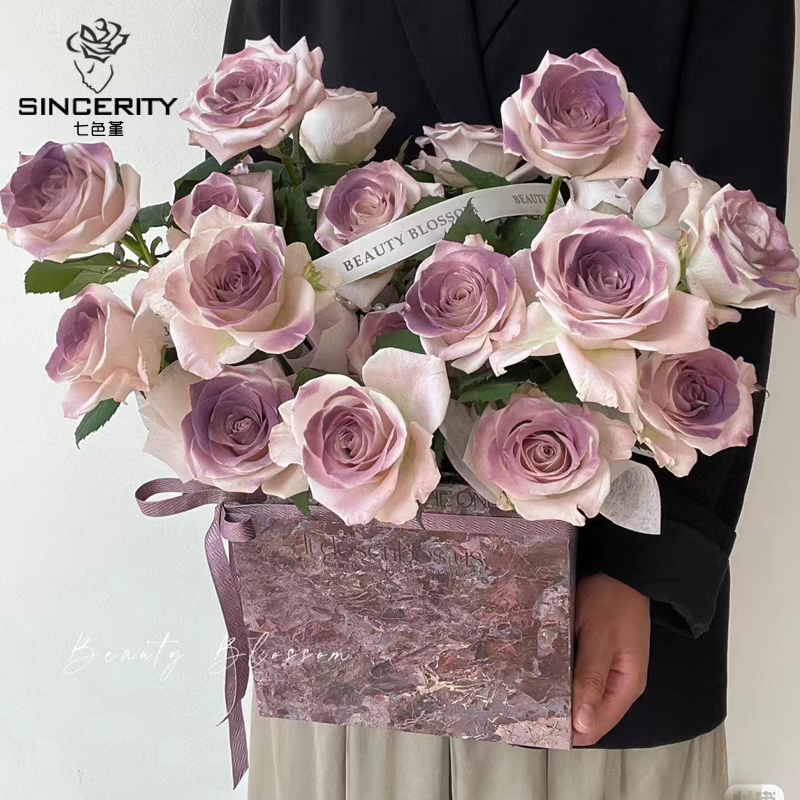 七色堇七夕乌梅紫酱花盒