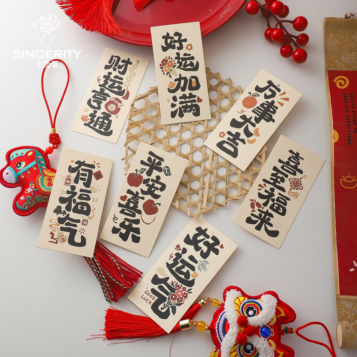 七色堇马年系列10年宵新年挂卡仿真花福桶礼盒挂卡装饰卡花艺卡片,节庆用品/礼品,贺卡/卡片,淘宝优惠券,粉丝福利购,淘宝优惠卷