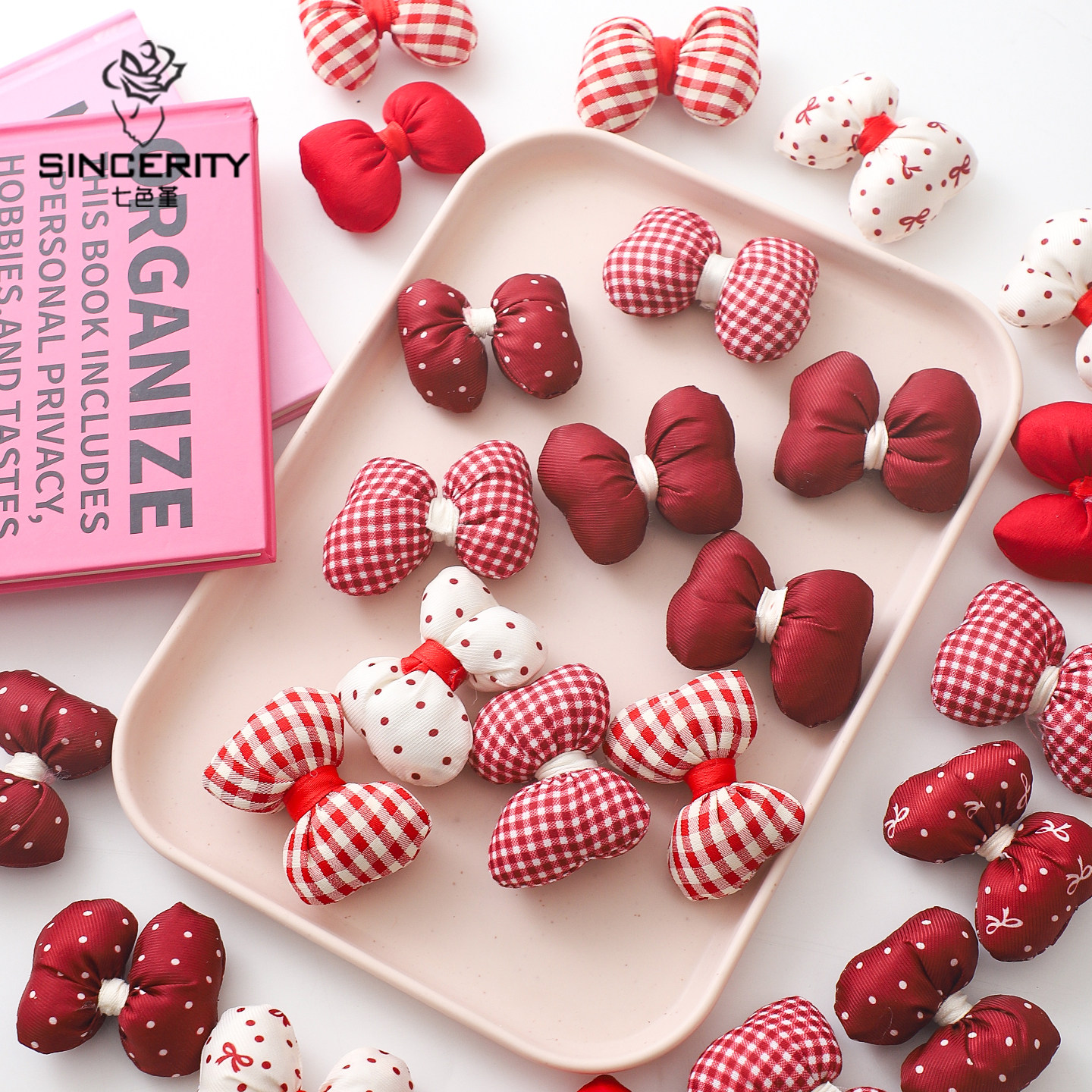 七色堇新款可爱小号蝴蝶结系列配饰礼物礼盒包装纸装扮蝴蝶结装饰