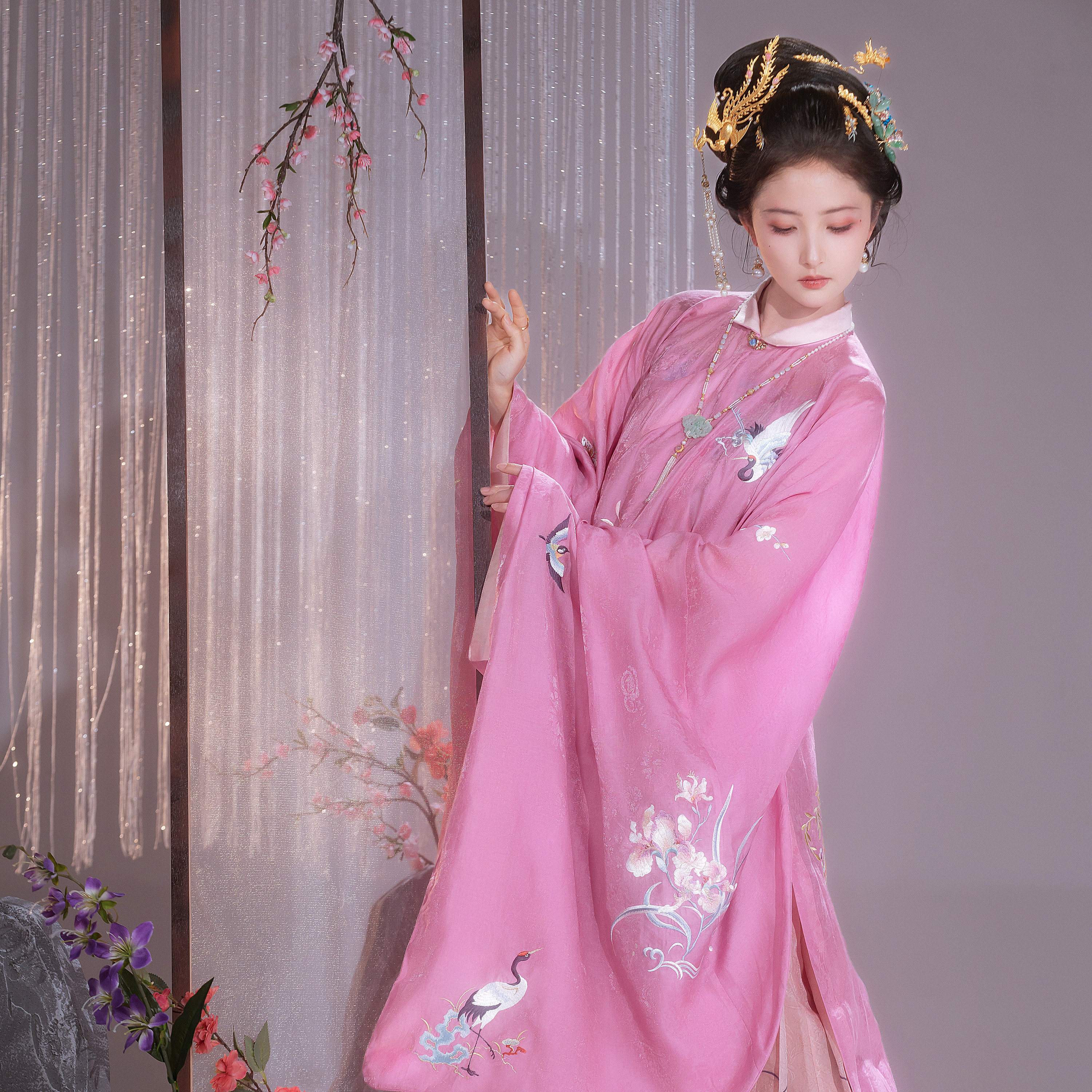 锦瑟衣庄明制立领刺绣长衫汉服