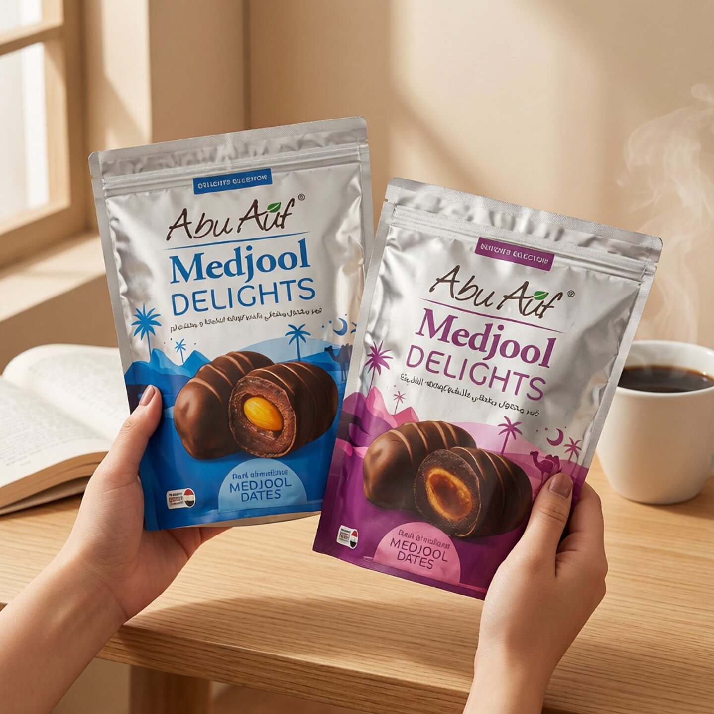 埃及Medjool Delights帝王椰枣黑巧克力夹心杏仁办公室零食下午茶