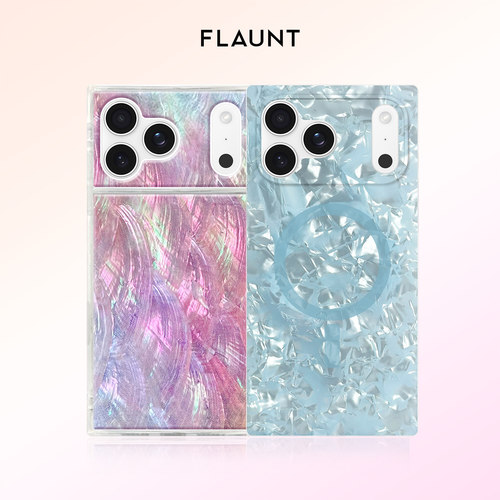 Flaunt粉彩贝母方形苹果手机壳