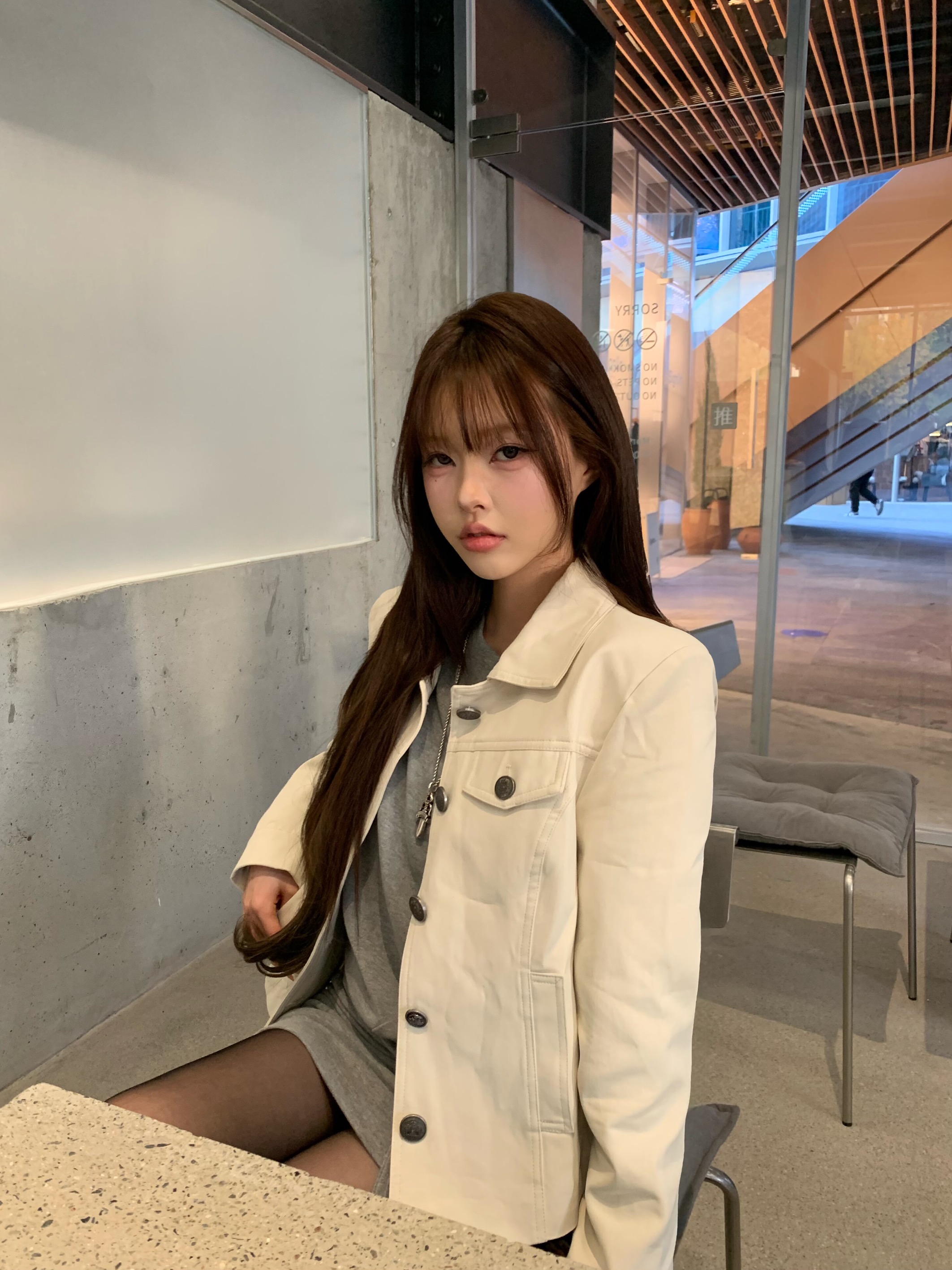 Lovedeath米白色夹克外套