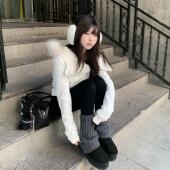 Lovedeath 加绒棉衣棉服 外套女冬季 氛围韩女 白色毛领连帽短款