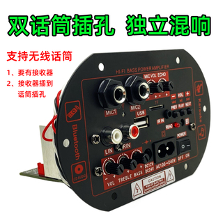 双声道立体声双话筒消原唱蓝牙功放板低音炮功放板音响音箱主板车