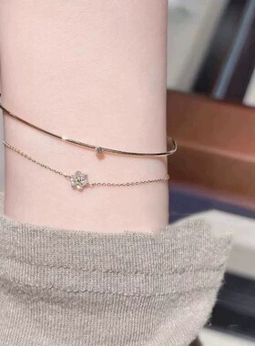 特 日系A家同款复古轻奢小众设计感手镯手环925银镀金镂空手链女