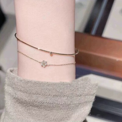 特 日系A家同款复古轻奢小众设计感手镯手环925银镀金镂空手链女