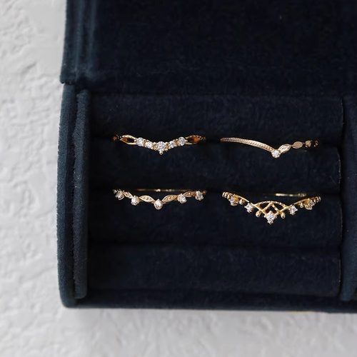 锆石百搭铃兰镂空戒指锆石日系