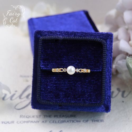 日系天然珍珠唯美戒指银饰