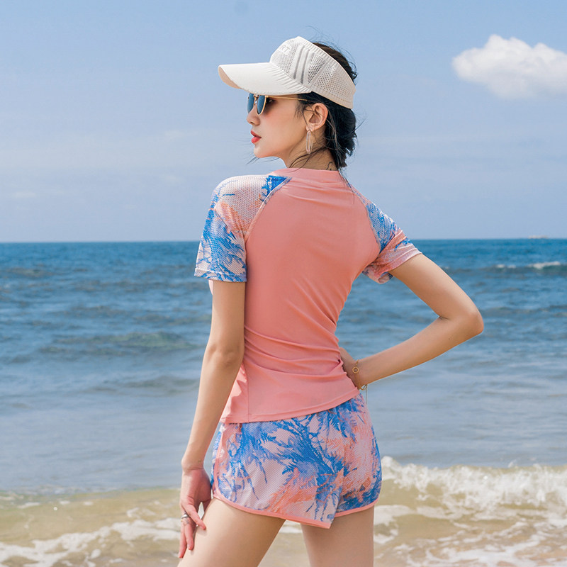 泡温泉2021新款爆款泳衣女分体式两件套保守遮肚微胖女孩游泳衣冬