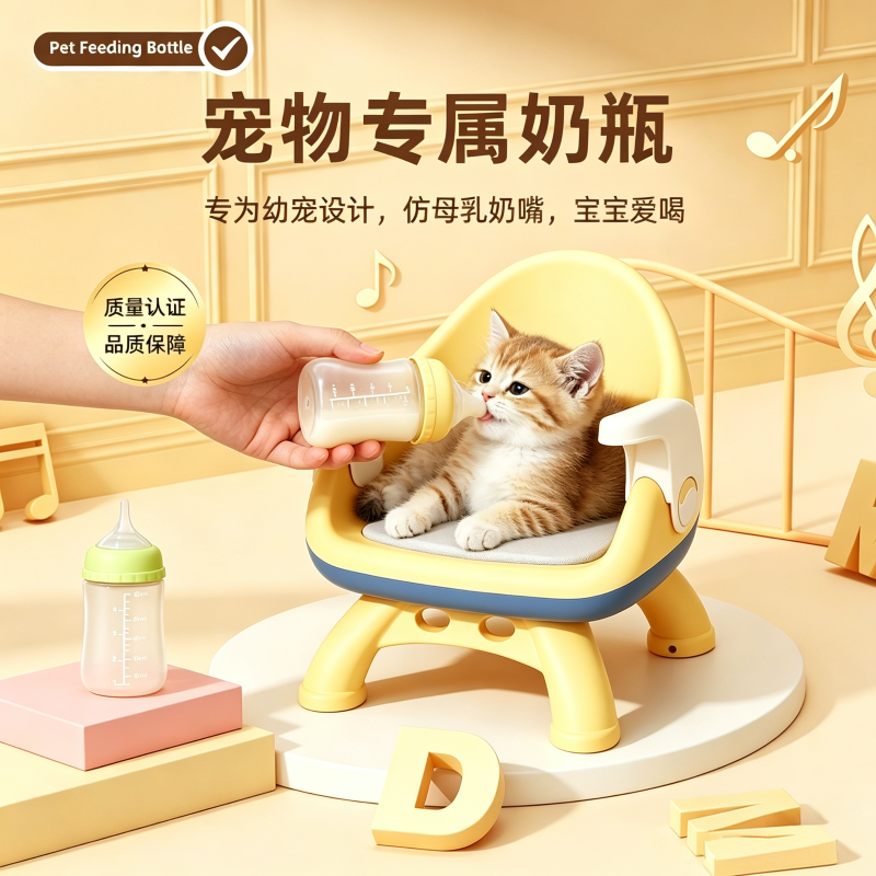 宠物专属奶瓶幼犬幼猫喂奶器硅胶奶嘴防呛奶防胀气幼宠哺乳喂水器