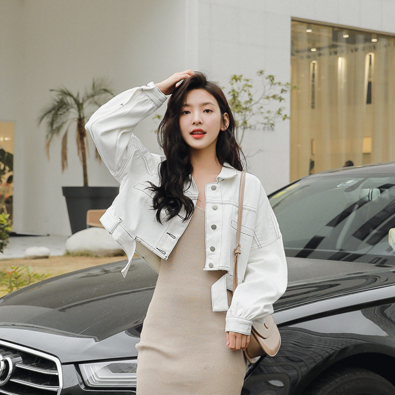 白色短款牛仔外套女2020年新款宽松百搭韩版春秋小个子初秋上衣