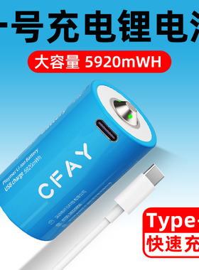 CFAY1号充电锂电池USB热水器煤气灶1.5v大号D型车位锁燃气灶地锁