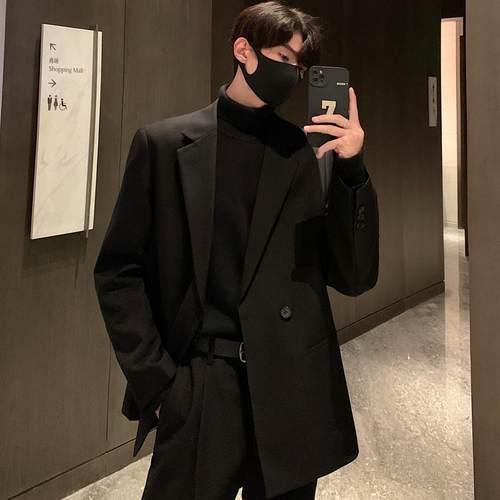 OOTD男士双排扣西服休闲风松驰感