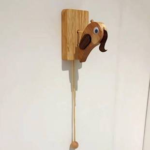 啄木鸟门铃拖拉敲门器实木装饰挂件民宿创意摆件玩具家用纯手工