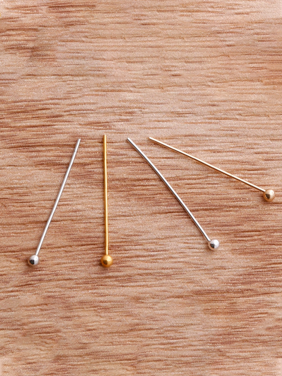 100|500KC금볼바늘 둥근머리바늘 핀 핸드메이드 DIY재료 머리핀 헤어핀 귀걸이 주얼리액세서리