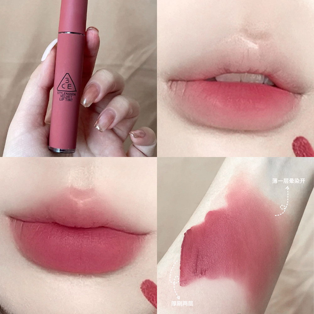 特价 3ce丝绒唇釉哑光口红灰粉CASHMERE NUDE木质玫瑰橄榄皮必入